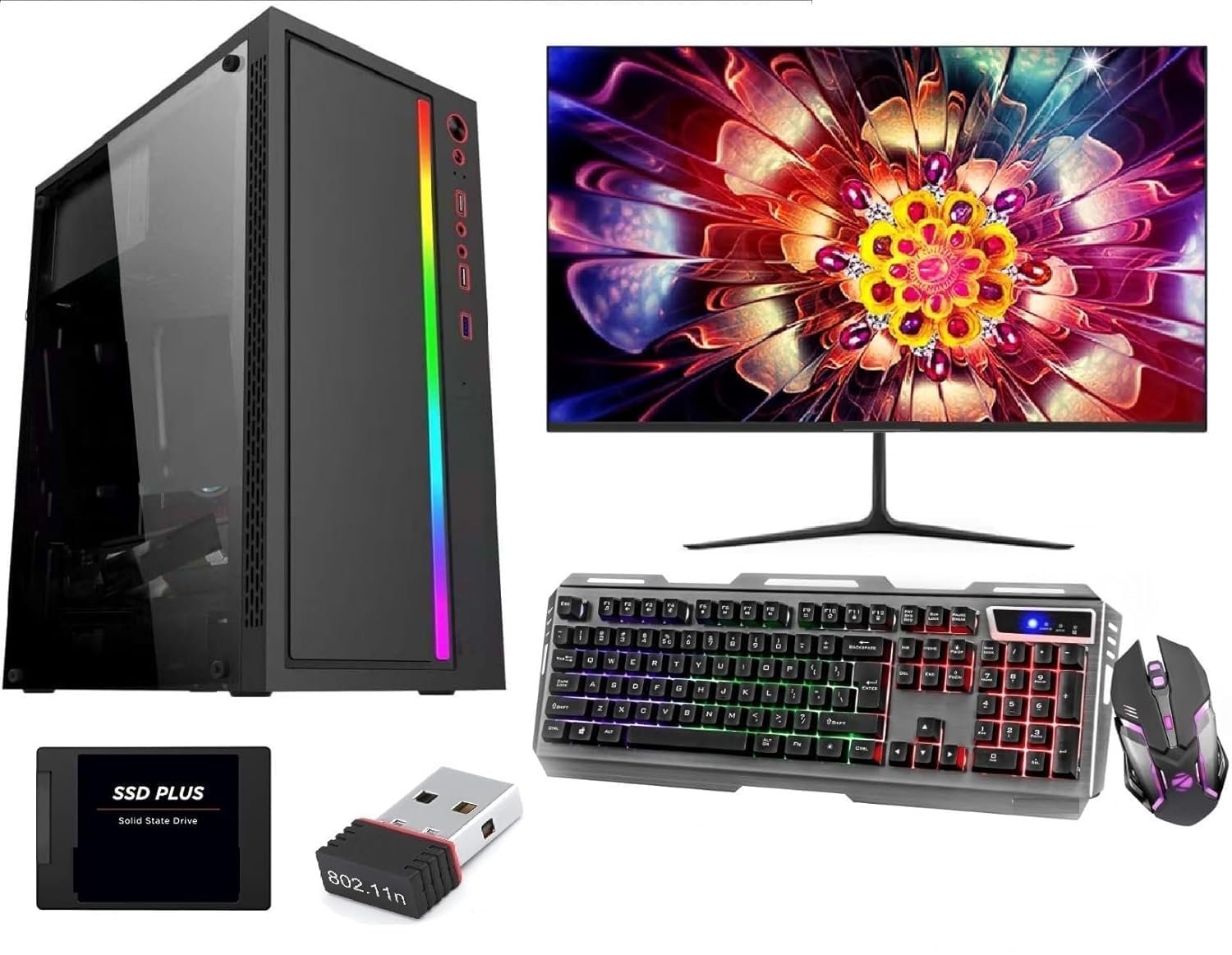 KRYNORCXY Gaming Pc Desktop Computer Full Set Core I7 3770 |16GB Ram |512GB SSD
